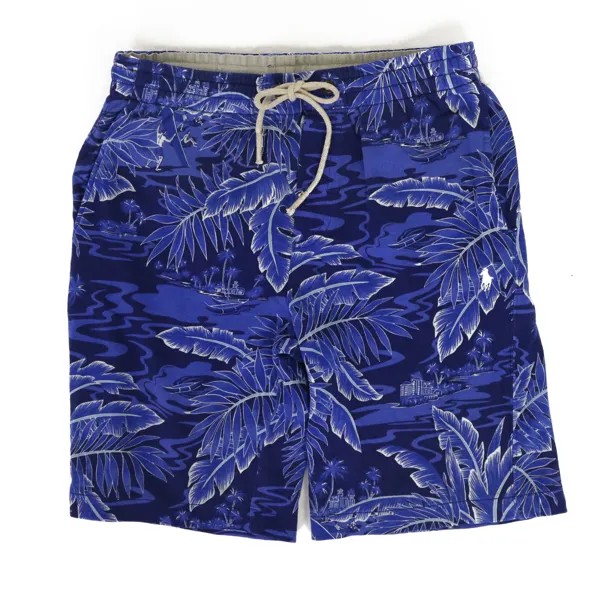 Шорты из спортивного материала Polo Ralph Lauren с цветочным принтом Aloha и пони — темно-синий/синий