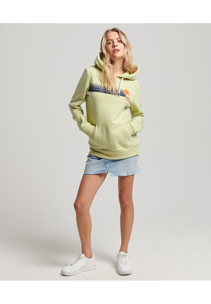 Худи Superdry Vintage Great Outdoors, светло-зеленый снежный