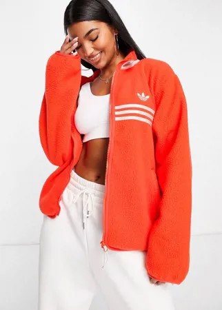 Оранжевый флисовый джемпер на сквозной молнии adidas Originals Retro Revival-Оранжевый цвет