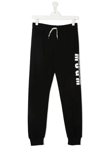 MSGM Kids спортивные брюки с надписью