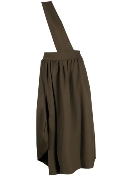 Comme Des Garçons Comme Des Garçons dungarees-style asymmetric midi dress, зеленый