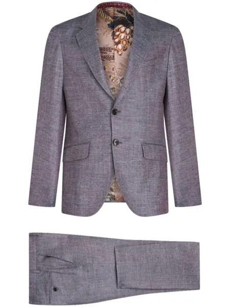 Костюм с однобортным пиджаком ETRO, синий
