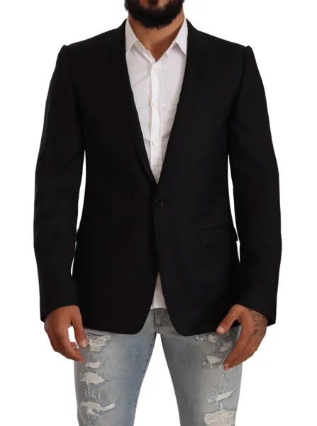 DOLCE - GABBANA Куртка ЗОЛОТО, черный шерстяной однобортный костюм IT50/US40/L $3000