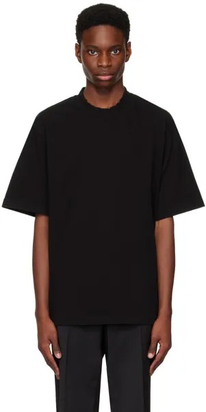 Черная рваная футболка Han Kjobenhavn
