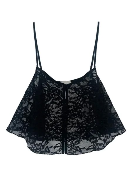 Fleur Du Mal топ на бретелях Venus Lace Flutter, черный