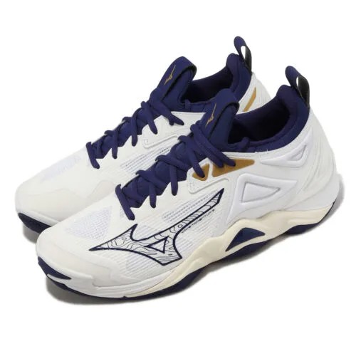 Mizuno Wave Momentum 3 Белый Темно-синий Черный Мужская волейбольная спортивная обувь V1GA2312-43
