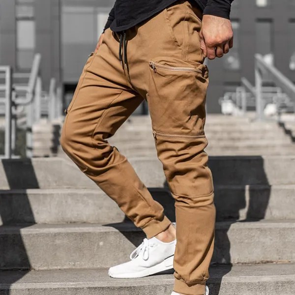 Мужские уличные повседневные брюки с несколькими карманами для спецодежды