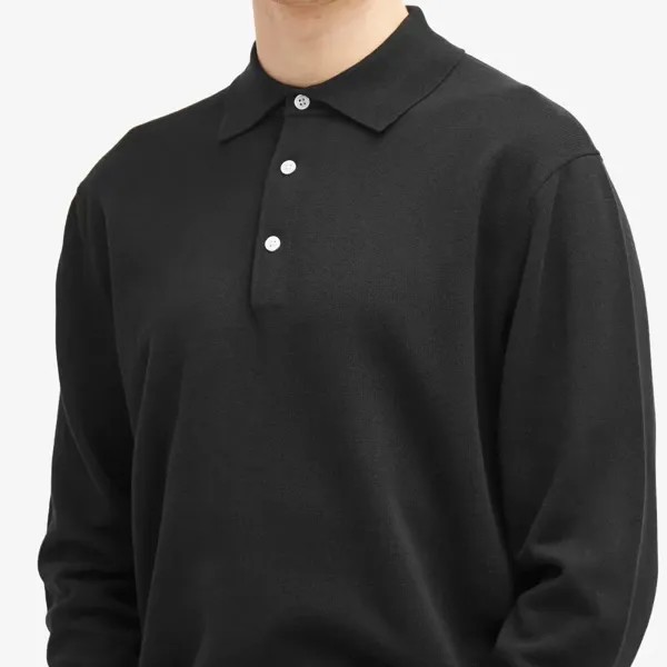 Трикотажное поло с длинными рукавами Beams Plus, 12 г, черный