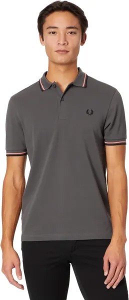 Рубашка-поло Twin Tipped Fred Perry Shirt Fred Perry, цвет Gunmetal/Light Coral/Black