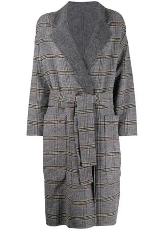 TWINSET двубортное пальто в клетку