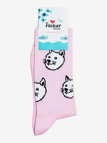 Носки с рисунками St.Friday Socks - WoW Сиба, Розовый