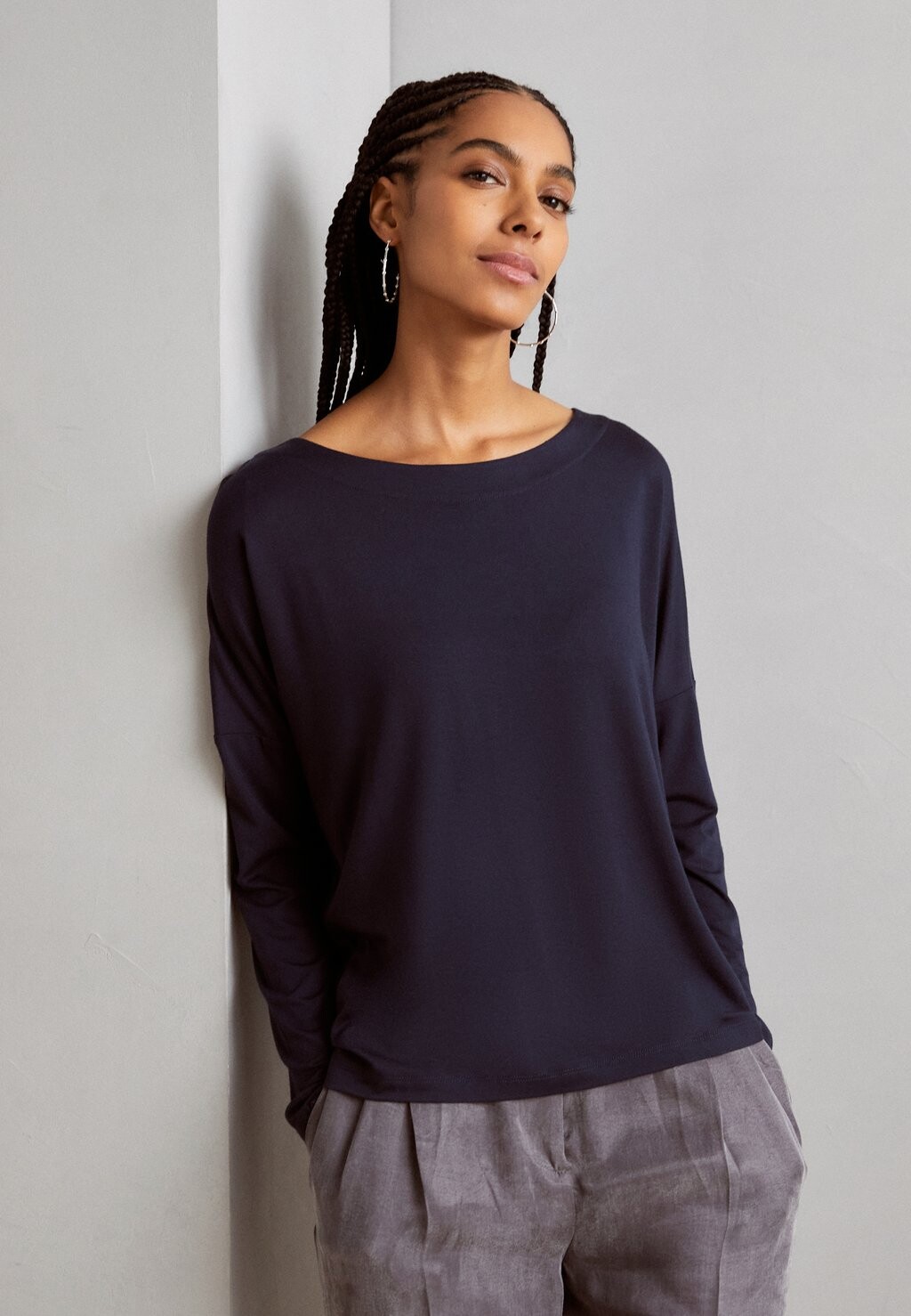 Рубашка с длинным рукавом Esprit, цвет navy
