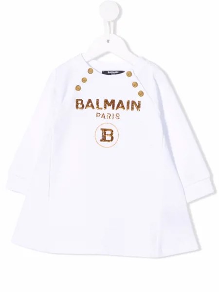 Balmain Kids платье с логотипом
