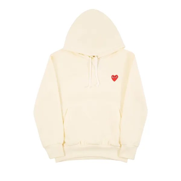 Толстовка Comme des Garçons PLAY Heart Logo Hooded Sweatshirt 'Ivory', белый