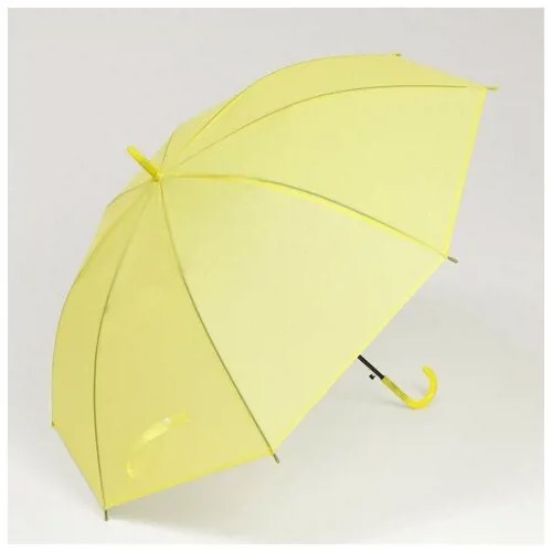 Зонт - трость полуавтоматический «Однотонный», 8 спиц, R = 47 см, цвет жёлтый