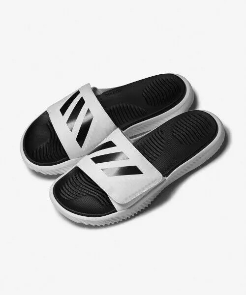 Мужские шлепанцы adidas Alphabounce — белый черный / FX1326 / баскетбольные тапочки