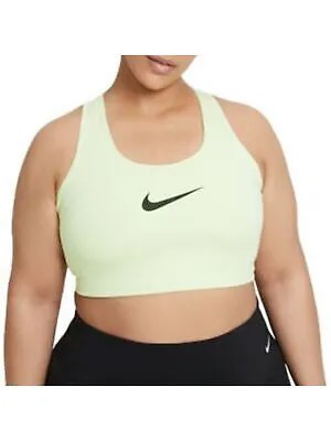 NIKE Intimates Green Легкий спортивный бюстгальтер со средней поддержкой со спиной-борцовкой Plus 2X