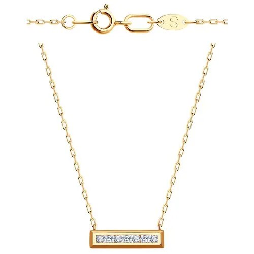Колье Diamant из золота с фианитами 51-170-01569-1, размер 40 см