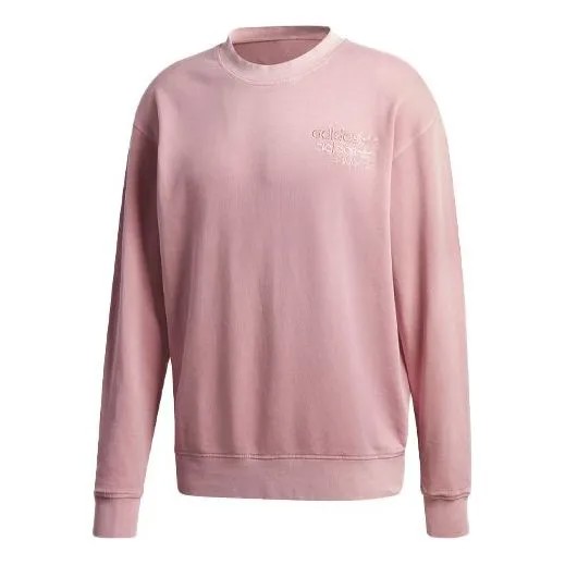 Толстовка Men's adidas originals Logo Pattern Loose Round Neck Long Sleeves Pink, мультиколор