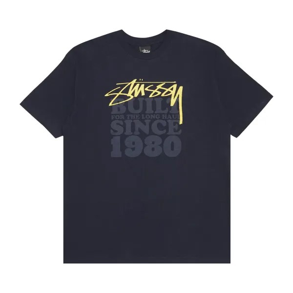 Футболка Stussy Gear, построенная с 80-х годов темно-синего цвета