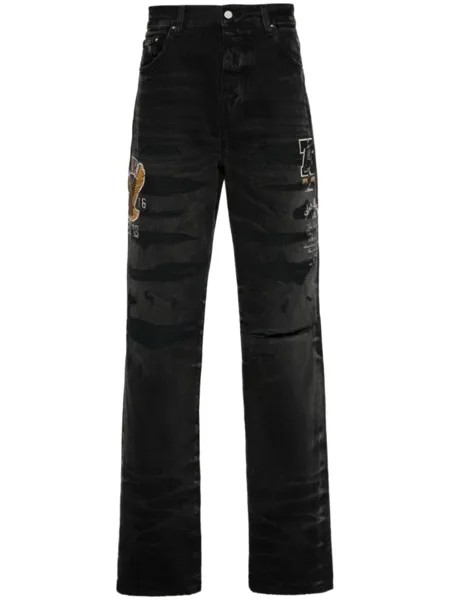 AMIRI прямые джинсы Varsity, черный