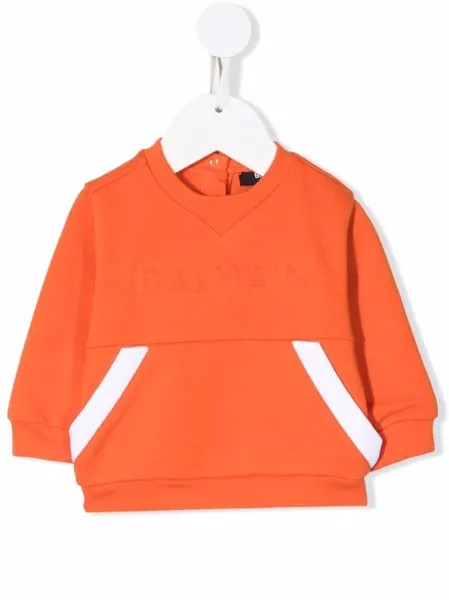 Balmain Kids толстовка с тисненым логотипом