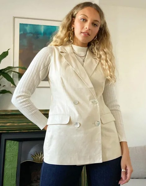 Пиджак кремового цвета без рукавов Vero Moda-Белый