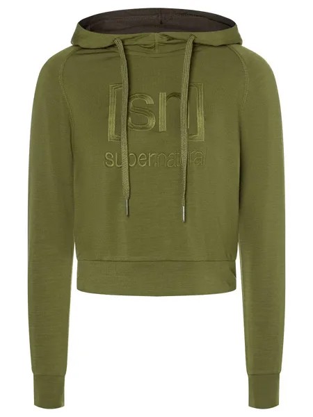 Толстовка super.natural Merino Hoodie, цвет olivgrün