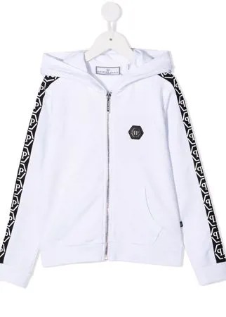 Philipp Plein Junior худи в полоску с логотипом