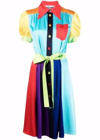Moschino платье-рубашка в стиле колор-блок