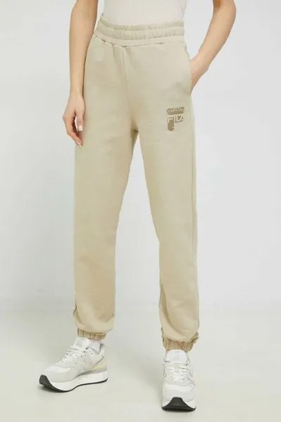 Спортивные брюки из хлопка Fila, бежевый