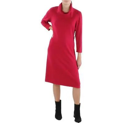 Женское красное вязаное платье-свитер в рубчик до колена Nine West L BHFO 9426