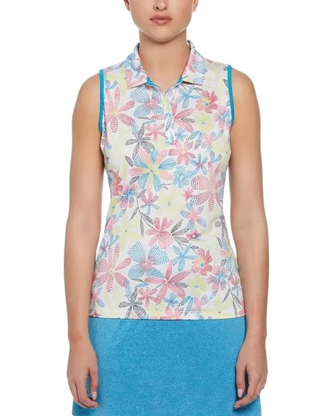 Поло Callaway Chevron Floral Sleeveless, цвет Brilliant White