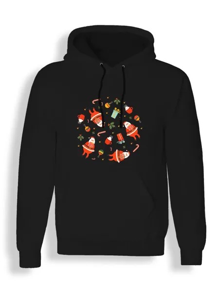 Худи унисекс Каждому Своё Merry Christmas/Рождество/Новый год NY52 черное 3XL