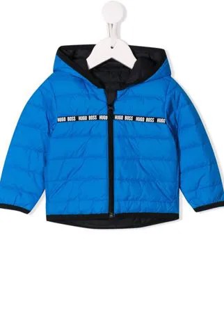 BOSS Kidswear пуховик с логотипом