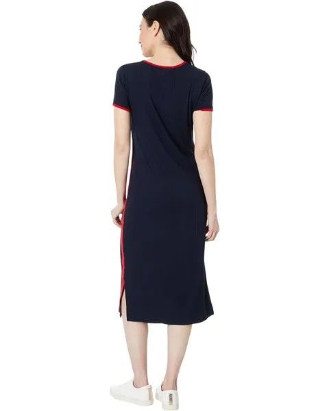 Платье Tommy Hilfiger Solid Rib Midi Dress, цвет Sky Captain