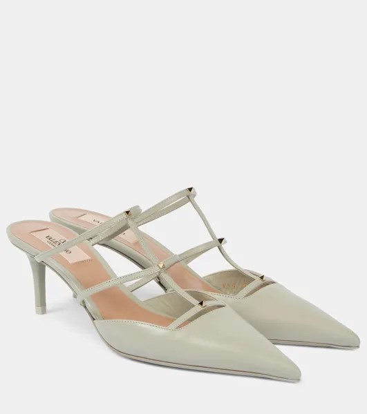 Кожаные мюли Rockstud Wispy 60 Valentino Garavani, цвет opal grey