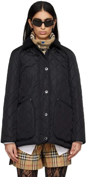 Черная стеганая куртка Burberry, цвет Black