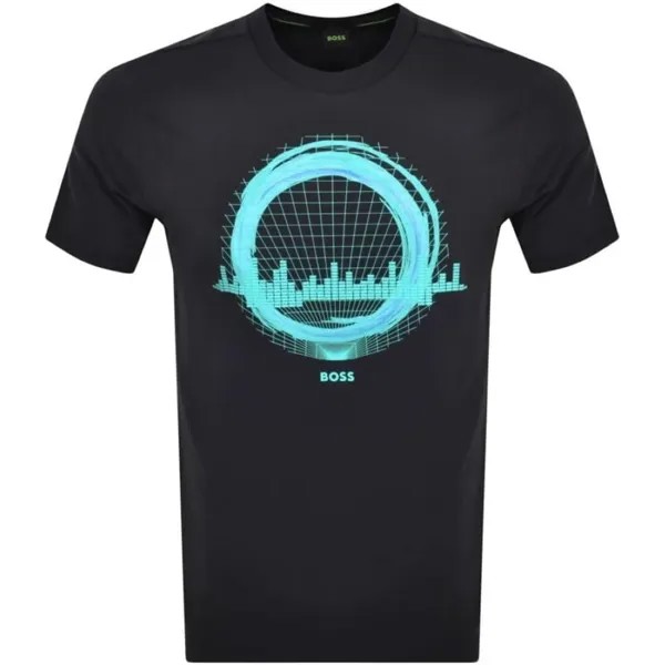 Мужская футболка Hugo Boss Tee 8 с коротким рукавом и круглым вырезом, темно-синий