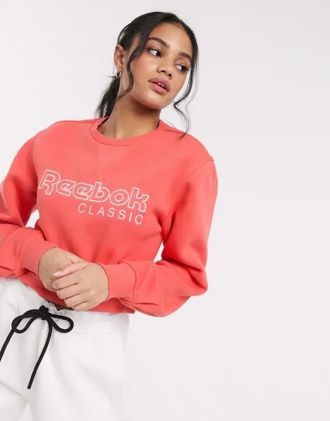 Флисовый свитшот с круглым вырезом Reebok Classic-Розовый