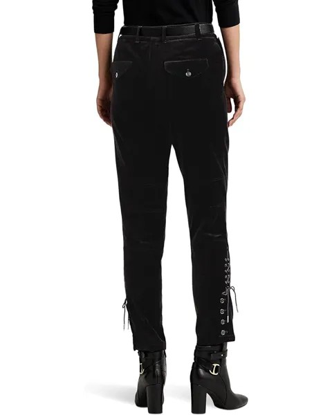 Брюки LAUREN Ralph Lauren Stretch Velvet Jodhpur Pants, цвет Black Velvet