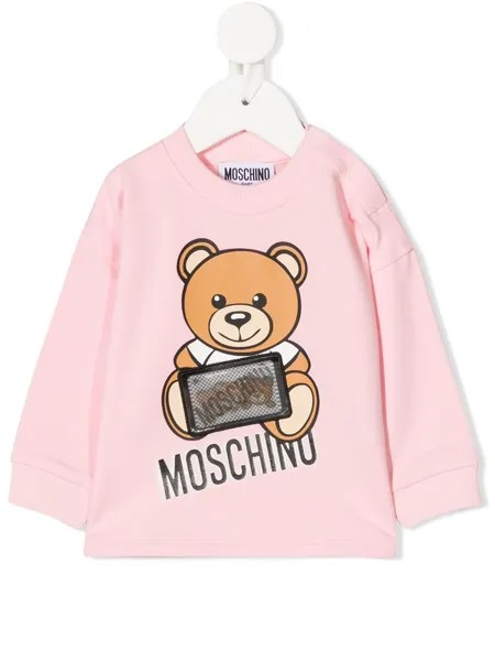 Moschino Kids толстовка с нашивкой-логотипом
