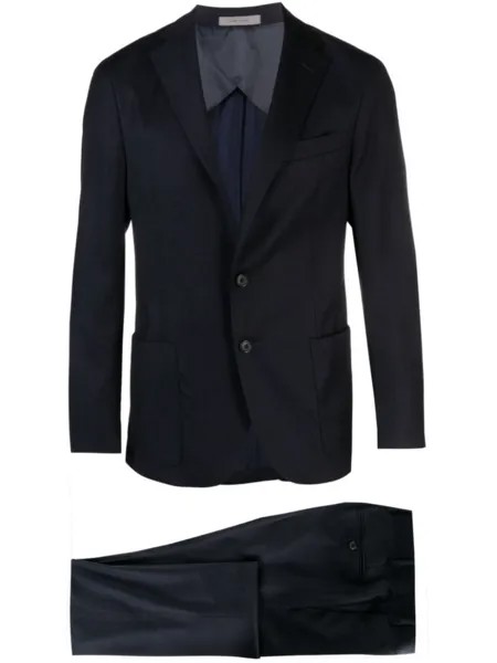 Corneliani костюм из вирджинской шерсти с однобортным пиджаком, синий