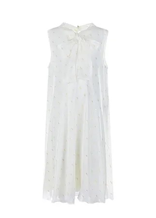 Белое платье с золотистой вышивкой Aletta