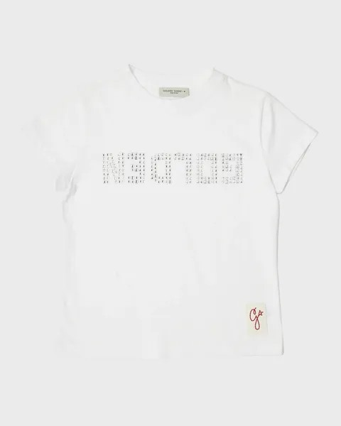 Футболка с логотипом Crystalized для девочек, размер 4–10 Golden Goose, цвет Optic  White