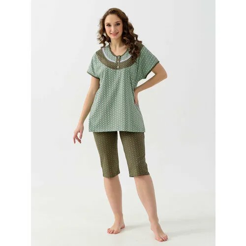 Пижама  Оптима Трикотаж, размер 60, зеленый
