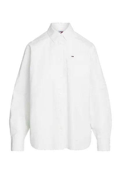 Блузка-рубашка, содержание льняная, воротник блузки, для женщин TOMMY Jeans, цвет Lxy Opal Green