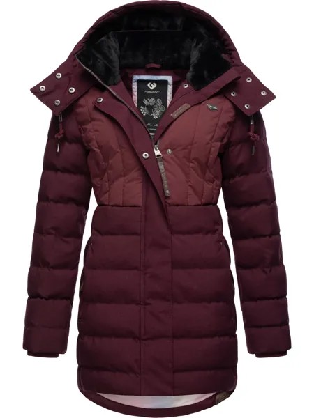 Пуховик ragwear Ashanta Block, цвет Wine Red