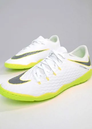 Белые футбольные бутсы для футзала Nike Hypervenom Phantomx 3 aj3814-107-Белый