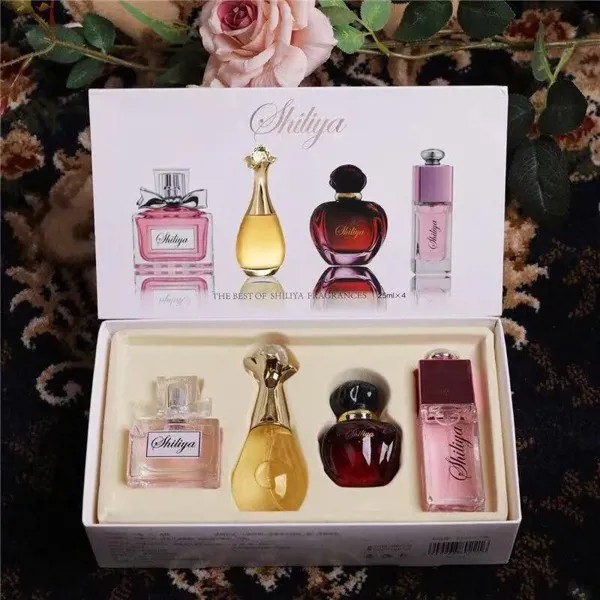 Богиня Четыре части Набор Духи Набор Подарочная коробка Женская свежая парфюмерия 25мл*